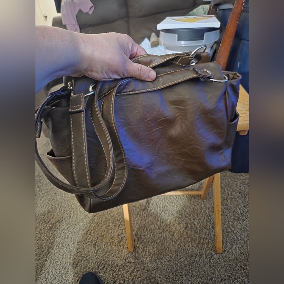 Rosetti Brown Womens  Bag with Leather-like Finish and Structured Design - Picture 3 of 11